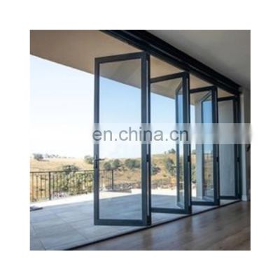 Africa Hot Sale Vandal-Proof Thermal Break UPVC Aluminum Sectional Bifold/Folding Patio Design Glass Balcony Doors