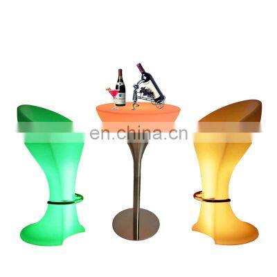 Cocktail Table Wedding Modern Colorful Led Bar High Cocktail Tables for Events LED Table Chairs for Party
