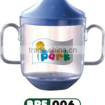 transparent Plastic Cup with double handles