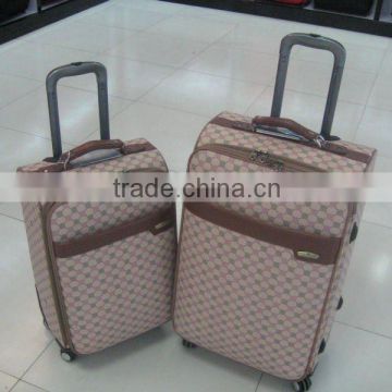 Hot selling Fashionable Pink PU Rolling Luggage spinner luggage