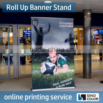 Custom waterproof wind resistance advertising curved roll up stand banner