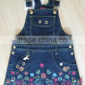 manufactury children girls DENIM overall dress dungarees dress kids denim dress                        
                                                Quality Choice