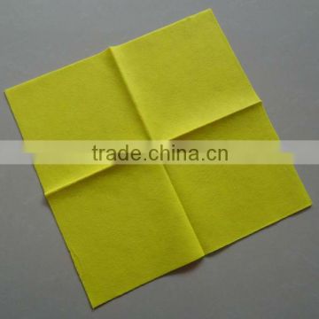 Non-woven fabric yellow dish cloth (needle punched, super absorbent)