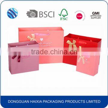 China supplier bow paper birthday gift paper bag