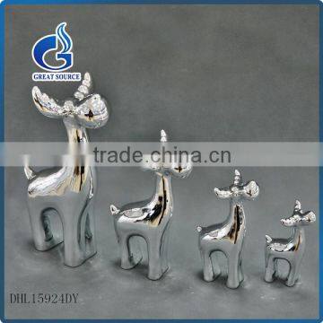 cheap home decor christmas gifts silver ceramic reindeer figurines