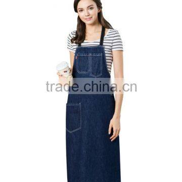 High quality custom denim kitchen apron for women