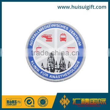 Cheap woven label/ woven patches/ round shape blank labels