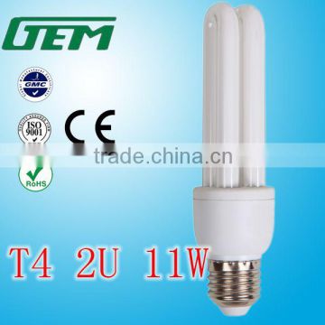 CE ROHS 8000Hours CFL Light Bulb Energy Saving Lamp T4 2U 11W