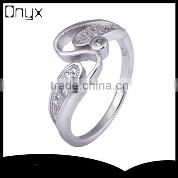 2015 fashion 925 sterling silver ring micro zircon pave setting s letter ring