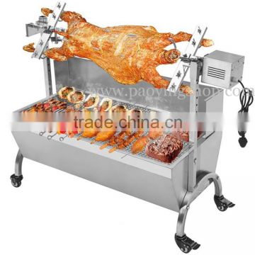 60kg 89cm Commercial Stainless Steel Charcoal Barbeque Rotisserie