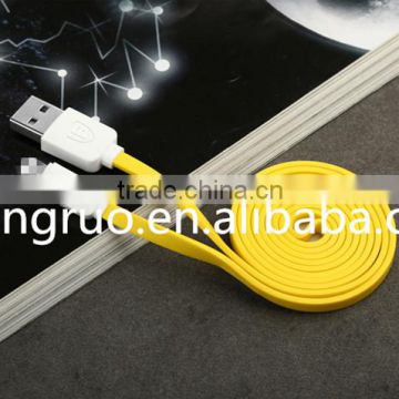 hot sale flat colorful noodle USB charging cable 8pin data cable