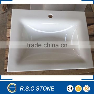 Nano glass Solid surface bathroom sink with countertop