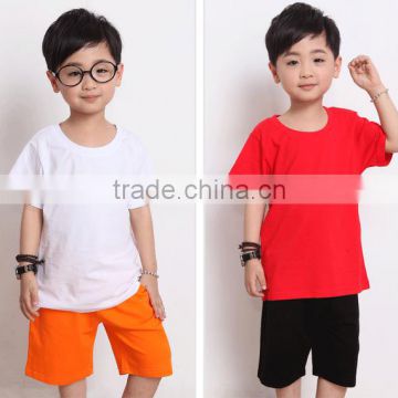 Fashion custom blank kids plain round neck short sleeve multi-color t shirts wholesale china supplier