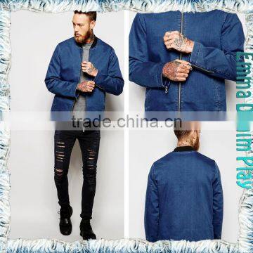 Free shipping Fashion Blue Denim Jean Mens Zipper Jackets