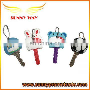 new design soft pvc key case with metal bead