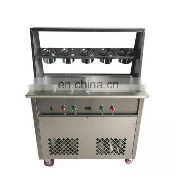 Temperature Adjusted Fast Refrigeration Single Flat Pan Instant Making Thailand Stir Fry Ice Cream Roll Fried Ice Cream Machine
