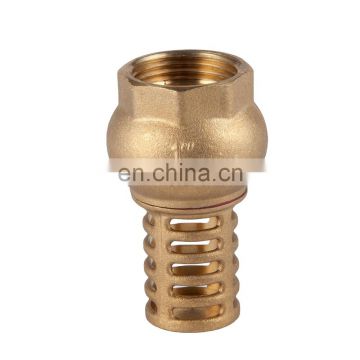 Yuhuan Casting Female Threaded 1 to 3inch With Brass Strainer brake pedal Foot Valve for water