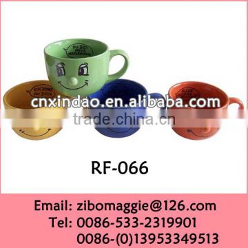 Wholesale Zibo Made Colored Hot Sale Porcelain Cup with Nose for Disposable Porcelain Coffee Cup