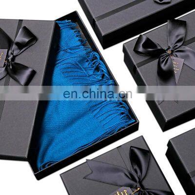 Wholesale logo design paper packaging printing top and base paperboard box luxury scarf gift box manufacturer