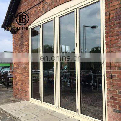 2021 Hot Sell Aluminum Bi Folding Door for Africa Project Exterior Glass Sliding Double Glass Doors