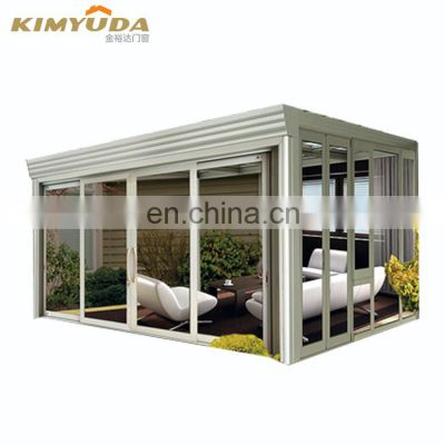 JYD patio enclosure aluminium sunrooms gazebo glass garden greenhouse Flat roof inclined sun room
