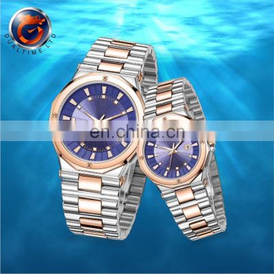 New Brand Custom Couple Watch Lover Gift Blue Dial 10ATM Diamond Japan Movt Quartz Watch Stainless Steel