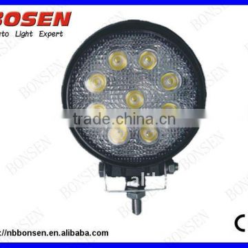 10-30V input for tractor mining SUV heavy duty 27W round shape LED work light
