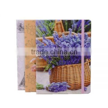 Full color printing cover notebook with elastic band for closure