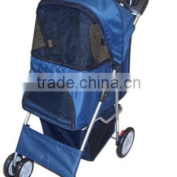 dark blue 4 wheels pet stroller/pet trolley