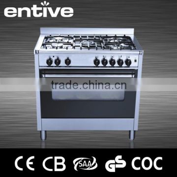 freestanding style double gas oven with 5 top burners