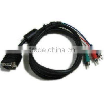Black VGA to 3RCA AV Audio Video Cable, Length: 1.5M
