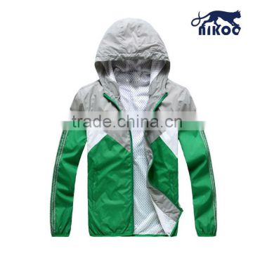 fashion breathable hooded jacket/zipper-up jacket for OEM Service