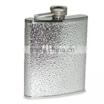 6oz Leather Silver Wrapped Jagermeister Hip Flask