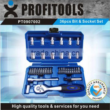 36pcs professional repairing hand tools set with socket screwdriver bits