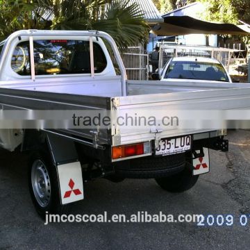 Alloy bed for custom truck cab