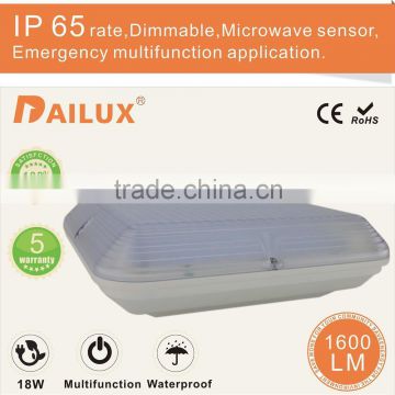 China new design TUV listed 18w-26w microwave sensor led bulk head lamp bathroom lighting