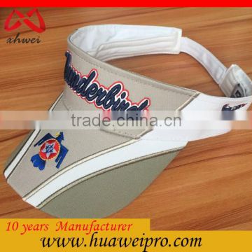 Alibaba china custom promotional sun cap 100% cotton golf cap qpplique embroidery visor cap wholesale