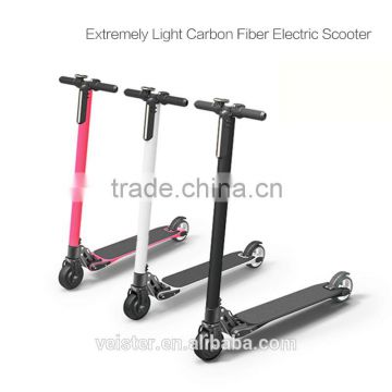 2016 New Product Light Weight Foldable 6.3kg Mini Carbon Fiber Electric Kick Scooter with Led Tail light