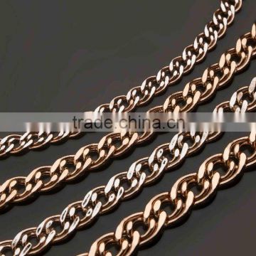 Silver Women's CHAIN "Nonna" Rose Gold Plated 6mm, 8mm