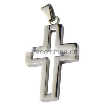 Cross Hollow Out Pendant HMC Design P0196 High Polished Stainless Steel Pendant