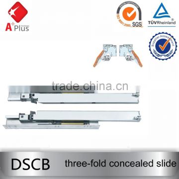 3 fold soft close concealed furniture slide