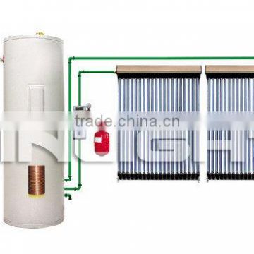 Pressurized Split Heat Pipe Solar Water Heater with single coil