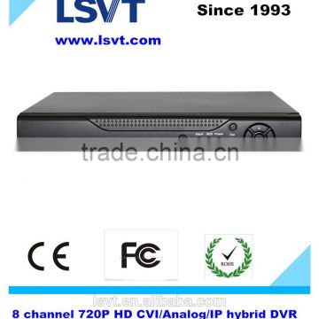 8 channel 720p HDCVI/Analog/IP Hybrid H.264 DVR, support 3G, WIFI, Onvif, with 1 HDD to 4tb, 2 USB