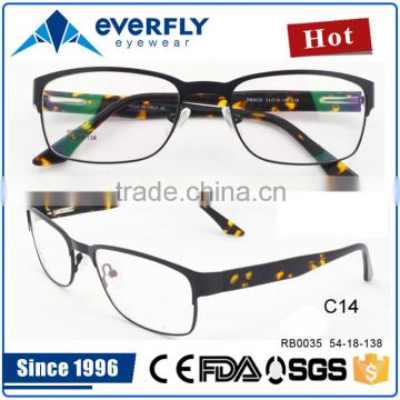 Half-rim stainless steel unisex new model eyewear frame glasses with metal hinge