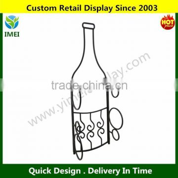 Metal Bottle Shaped Wine Rack 3 Bottle Wall Mounted Display YM5-235