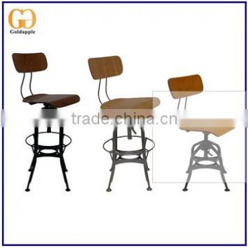 Factory good quality metal wooden bar stool, wood bar chair