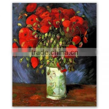 ROYI ART Van Gogh Oil Painting handing on wall decor of Vase with Red Poppies