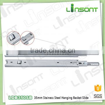 China supplier 35mm stainless steel hanging basket telescopic channel kitchen drawer slides
