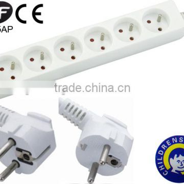 6-gang 250V French Socket 6 outlets with CE NF approved
