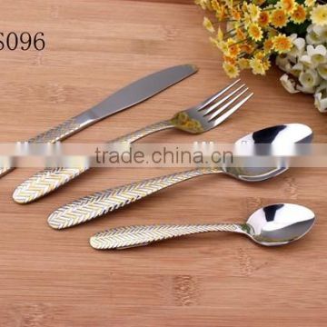 Best Selling Gold Plated Handle Stainless Steel Dining Set - KX-S096
